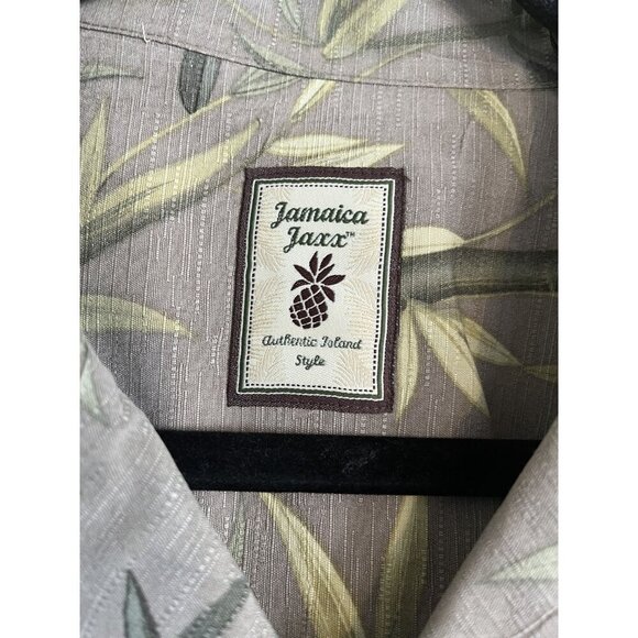 Jamaica Jaxx XXL Mens Hawaiian Print Silk Short Sleeve Button-Down Shirt - Picture 5 of 7